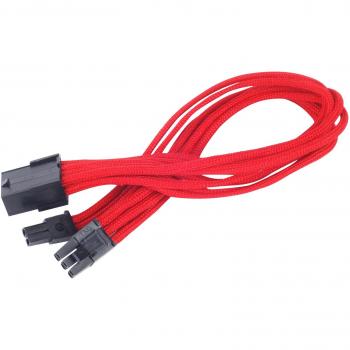 Silverstone SST-PP07-PCIR - Cable Extensor enfundado 25cm 8pines a PCI-E 6+2 Pines, Rojo