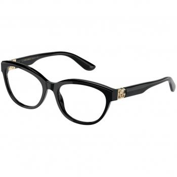 Dolce & Gabbana DG3342 501 Armazones para Mujer Negros, Lentes Recetados Para Mujer Negros, Gafas Recetadas para Mujer Negras