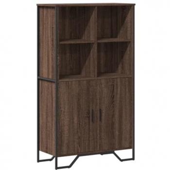 Aparador alto de madera ingeniería marrón roble 79,5x35,5x137,5 cm