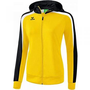 Erima Liga 2.0 Women's Training Jacket with Hood - Yellow/Black Size 36