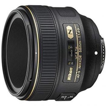 Objetivo Nikon AF-S NIKKOR 58 mm f/1.4G - Lente de enfoque único, compatible con montura F, color negro
