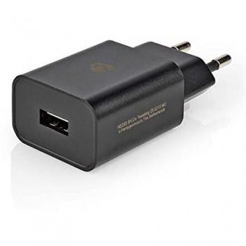 Cargador de pared NEDIS 12W 1x USB-A 2.4A - Negro - Sin cable incluido