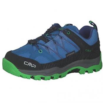 Zapatillas CMP Rigel Low Waterproof para Senderismo Infantil, Color Azul Verde, Talla 31