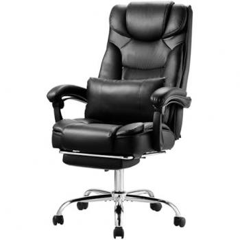 VEVOR Ergonomic Executive Office Chair with Footrest and Lumbar Support, High Back Adjustable Height Swivel Desk Chair, 300lb Capacity