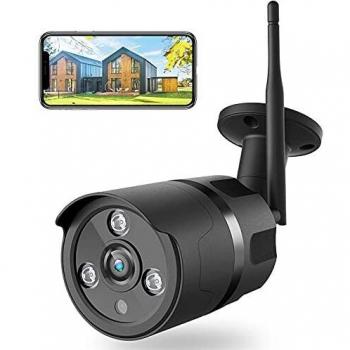 Netvue Camara Vigilancia WiFi Exterior, Camara de Vigilancia Exterior Full HD 1080P Visión Nocturna, Camara IP Audio Bidireccional y Compatible con Alexa, Detección de Movimiento & Alerta Instantánea