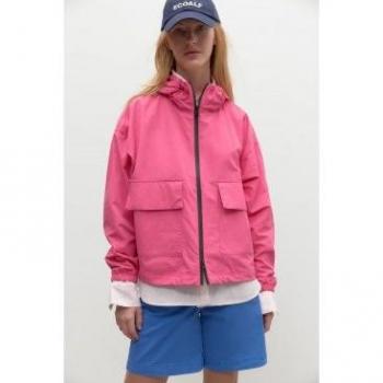 Abrigo Nevisalf fucsia de mujer Ecoalf con cremallera y bolsillos