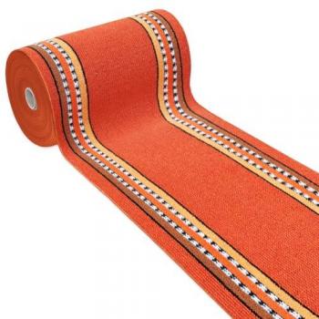 Alfombra de Cocina Antideslizante 57x360 cm Naranja Bordada Lavable 100% Hecho en Italia