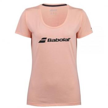 Camiseta Babolat Exs de Manga Corta para Mujer - Albaricoque/Rosa