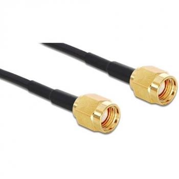 Adaptador de Antena RP-SMA Macho a RP-SMA Macho 32cm - Delock 88475, Oro y Negro