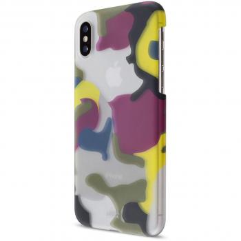 Funda Camuflaje Clip para iPhone XS - Artwizz (Verde-Amarillo-Rojo)