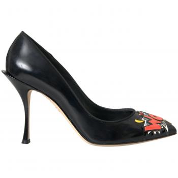 Dolce & Gabbana Black Leather Stiletto Pumps Shoes - EU37/US6.5