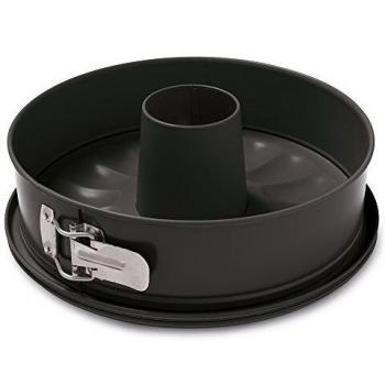 Guardini, Gardenia, Molde para Tarta Desmontable con Doble Fondo y Bandeja Recolectora, 28 cm. Material: Acero con Revestimiento Antiadherente, Color Negro.