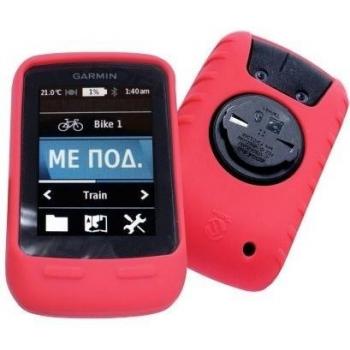 E-Volve Funda de silicona para Garmin Edge Touring / Edge Touring Plus con protector de pantalla - Rojo