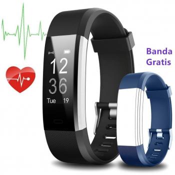 Pulsera Inteligente, Yoolaite Fitness Tracker, monitor de ritmo cardíaco,GPS para correr, Podómetro, Sueño, Contador de Calorías,Notificación de SMS, Impermeable IP67 para IOS y Android