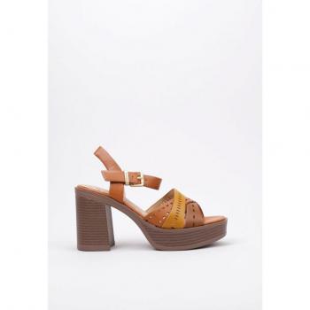 MTNG 53387 Sandalia De Plataforma mujer Camel, color camel, talla 37