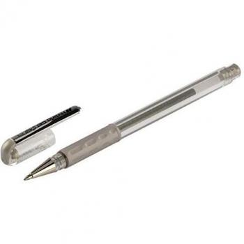 Pentel - Bolígrafo de Gel con Agarre Suave y Punta de 0.8mm, Color Plateado