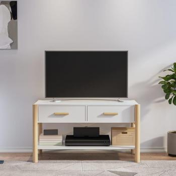 Soporte de madera contrachapada blanco para TV de múltiples capas 82x38x45 cm