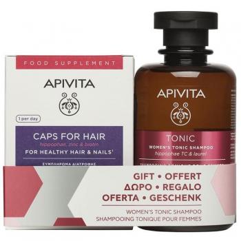 APIVITA Pack Anticaída con Cápsulas Fortificantes para Cabello y Uñas 30 unidades + Champú Tonificante para Mujer 250ml