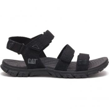Sandalias de hombre Caterpillar Apparatus Negro, de piel con cierre adherente