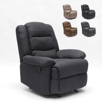 Sillón Mecedora Reclinable con Reposapiés de Tejido Sofia Color: Negro