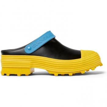 Camperlab Traktori Unisex Clogs - Black and Yellow Vulcanized Leather