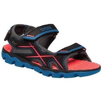 Regatta Kota Drift' Lightweight Hook and Loop Straps Water Friendly Eva Footbed Slip Resistant Outsole Sandals, Sandalias Deportivas, Azul Petróleo/Coral Ardiente, 31 EU