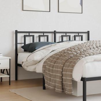 Cabecero de metal negro 160 cm Vidaxl con diseño moderno, estructura resistente, acabado en color negro mate, dimensiones de 160 cm de ancho, adecuado para camas matrimoniales