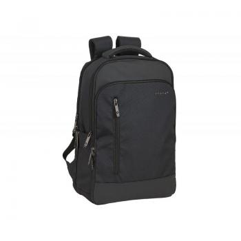 Mochila para portátil Antartik 15,6 con asa y bolsillos exteriores, adaptable a maleta en color negro