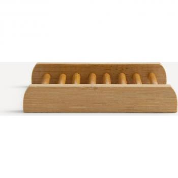 Jabonera de rejilla de bambú Kida - Organizador de baño ecológico y práctico