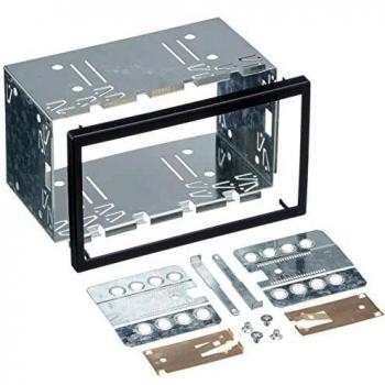 XOMAX Universal 2-DIN (Doble DIN) Marco de Montaje/ensamblaje del Eje de Metal + Juego Completo Incluye 4 Tornillos, 2 Placas de Montaje y 2 Retire Las Llaves