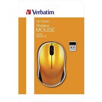 Ratón Inalámbrico Verbatim Go Nano Ambidextro 1600 DPI Naranja Volcánico