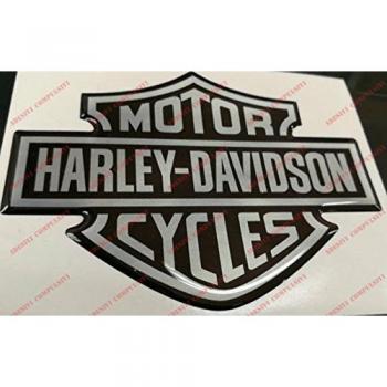 Escudo, logotipo, calcomanía, Harley Davidson, logotipo clásico, adhesivo resinado, efecto 3D.Para depósito o casco.