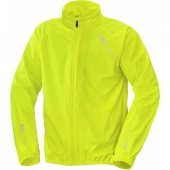 Chaqueta de lluvia iXS Saint Fluo-Amarillo, impermeable, transpirable, con capucha ajustable, reflectante para mayor visibilidad, cierre frontal con cremallera y bolsillos laterales