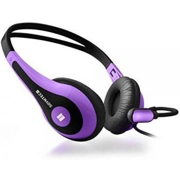 Soyntec NETSOUND 500 Violet - Auriculares con micrófono tipo diadema, color negro y violeta