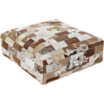 Cojín de suelo acolchado con diseño de piel sintética y relleno de poliéster - Ideal para decoración colonial (60 x 60 x 20 cm)