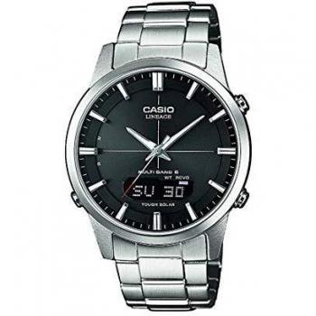 Casio WAVE CEPTOR Reloj Radiocontrolado y solar, Cristal de zafiro, Caja sólida, Negro, para Hombre, con Correa de Acero inoxidable macizo, LCW-M170D-1AER