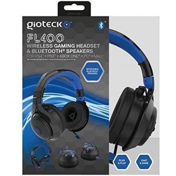 Gioteck - Auricular Flow 400 Wireless Rf, Color Negro/Azul