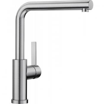 Grifo de Cocina Blanco Lanora-F Acero Inoxidable Cepillado, Alta Presión, Montaje Bajo Ventana