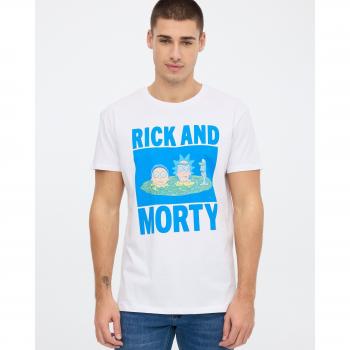 Camiseta de hombre blanca de manga corta de Rick & Morty con licencia oficial