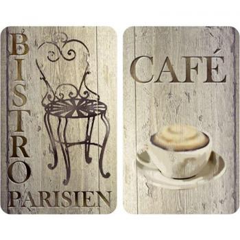 Juego de 2 Tablas para Cocina de Vidrio Modelo Desayuno, 30x52 cm