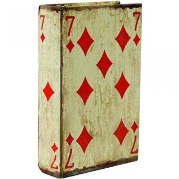 Set de 2 cajas de madera para cartas con forro de tela y acabado envejecido, dimensiones 14x10x3 cm