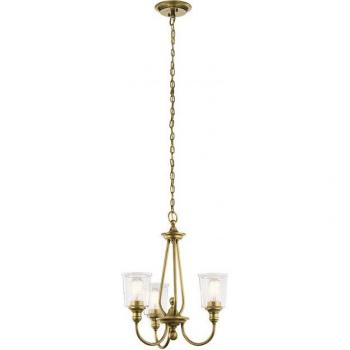 Candelabro Waverly de 59,1 cm en latón natural con 3 luces E27