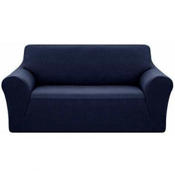 Deconovo Funda de Sofá 2 Plazas Protector Elástica para Muebles Azul Marino