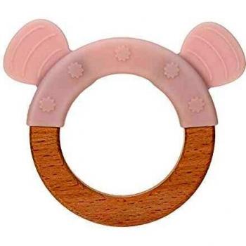 Anillo de dentición 2 en 1 Madera y Silicona Little Chums Ratón