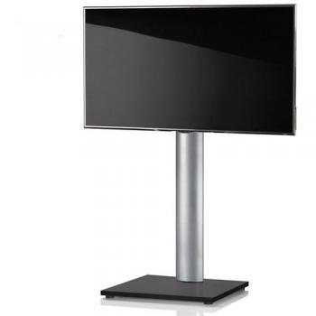 Soporte de TV Universal Aluminio Onu con Estante de Vidrio Blanco/Silver 174x68x60 cm