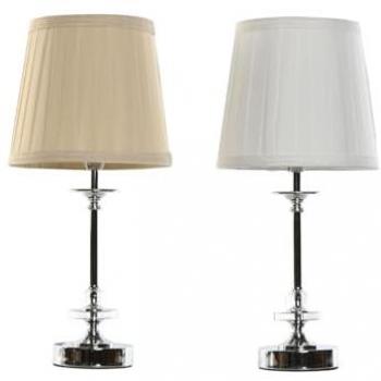 Lámpara de mesa Home ESPRIT Blanco Beige Metal 25 W 220 V 20 x 20 x 43 cm (2 Unidades)