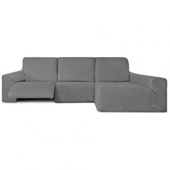 Funda Chaise Longue Relax Brazo Largo Derecho Bielástica Roc Gris Claro 180 x 120 x 360 cm