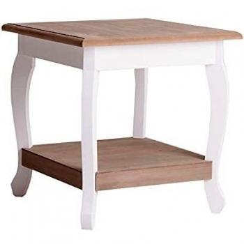 Lastdeco Mesa Auxiliar Decorativa. Mesita de Madera para Salon Comedor. Estantes Desmontables Almacenamiento. Mesa para Sofa, Mesa de Centro o Rinconera. Estilo Nordico. Color Blanco. 40 x 42 x 40 cm