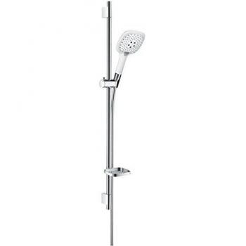 Hansgrohe 27857400 Raindance Select E 150 set de ducha, 3 tipos de chorro, blanco/cromo
