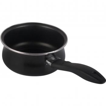 Magefesa Black - Cazo Antiadherente Bicapa de 16cm, Acero Vitrificado Negro, Apto para Todas las Cocinas incluyendo Inducción, Ahorro Energético del 50%